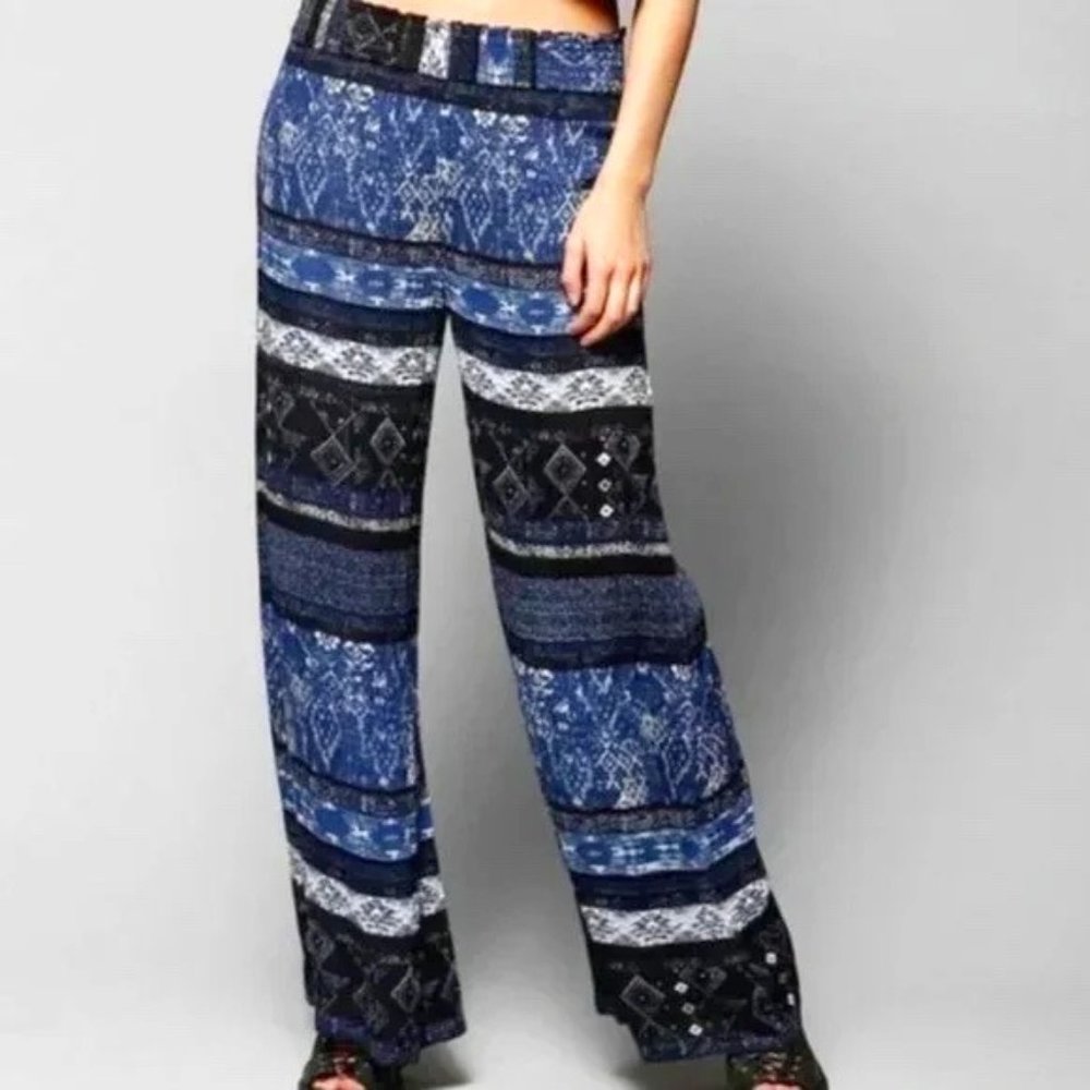 Urban Outfitters blue pattern wide leg pants